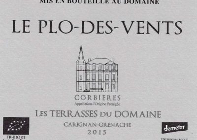 Les Terrasses du Domaine – Carignan Grenache – Plo des Vents